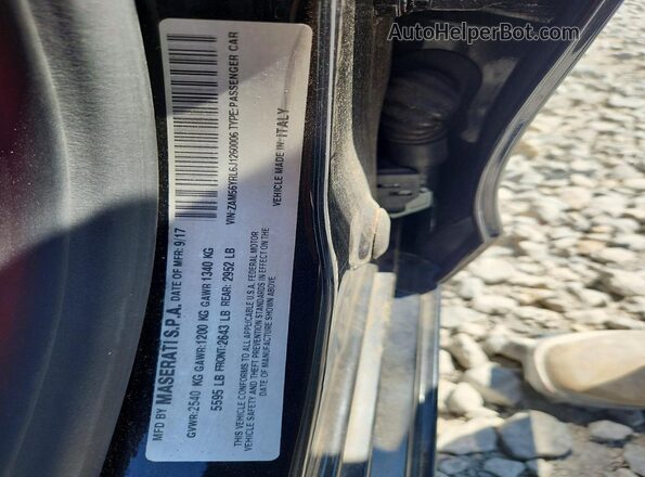 ZAM56YRL6J1260006 2018 MASERATI QUATTROPOR Black Widok naklejki z numerem VIN
