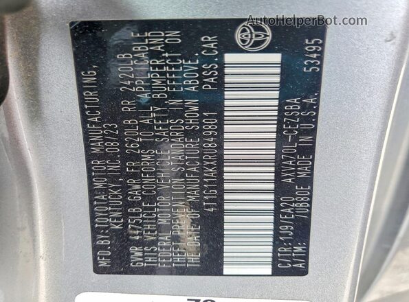 4T1G11AKXRU849801 2024 TOYOTA CAMRY Silver 