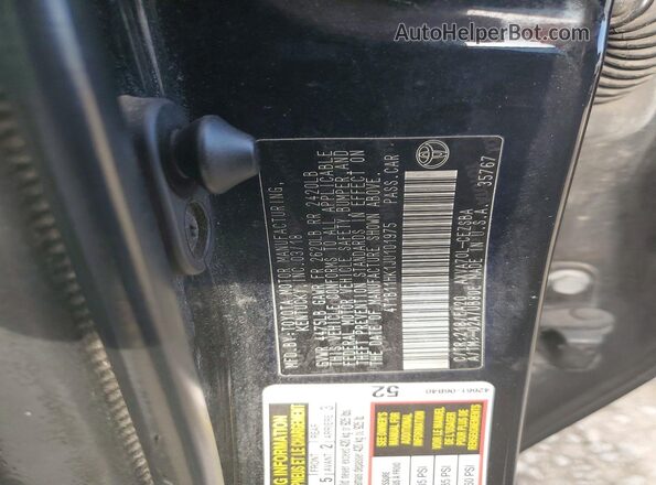 4T1B11HK1JU101975 2018 TOYOTA CAMRY Black Вид наклейки з VIN-кодом