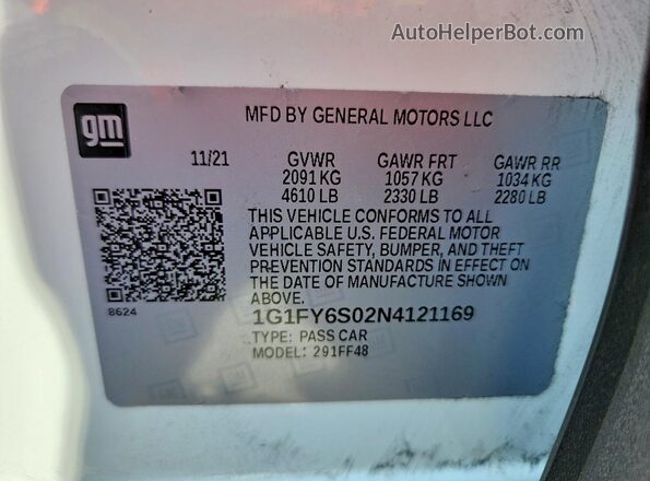 1G1FY6S02N4121169 2022 CHEVROLET BOLT White 360 interior view