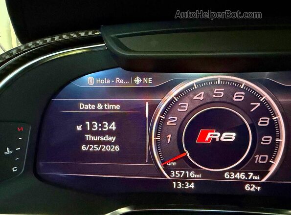WUAVACFX5H7903940 2017 AUDI R8 Gray Widok zestawu wskaźników