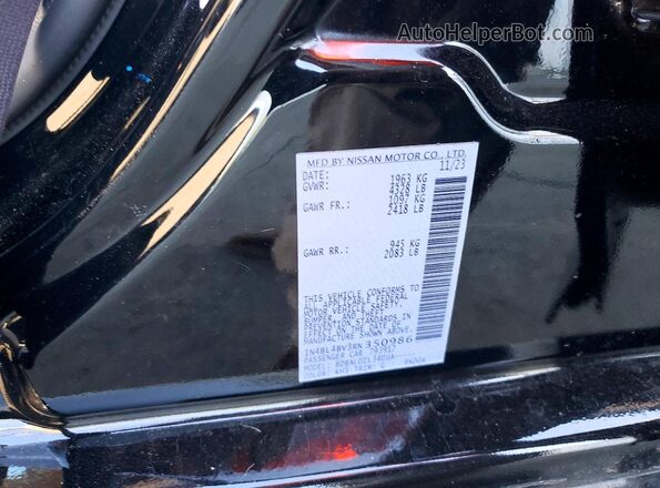 1N4BL4BV3RN350986 2024 NISSAN ALTIMA Black VIN sticker view