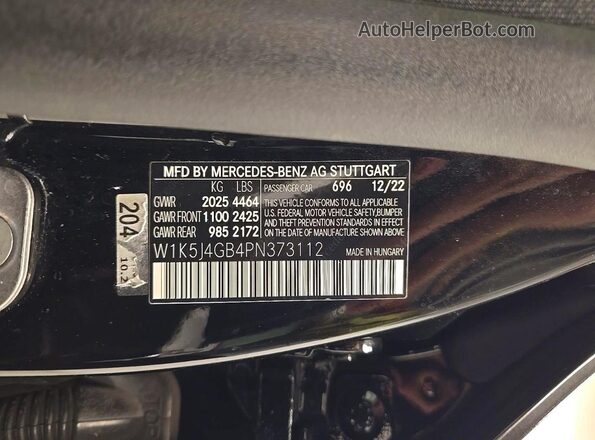 W1K5J4GB4PN373112 2023 MERCEDES-BENZ CLA-CLASS Черный 