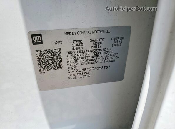 1G1ZD5ST2RF153367 2024 CHEVROLET MALIBU White 