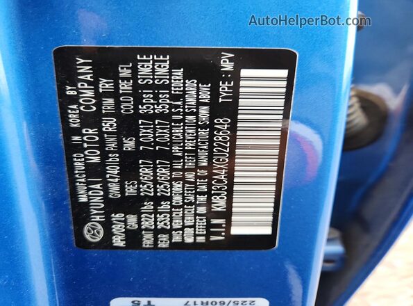 KM8J3CA4XGU228648 2016 HYUNDAI TUCSON Blue 