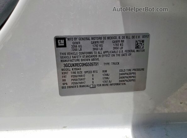3GCUKREC0HG509791 2017 CHEVROLET SILVERADO White 
