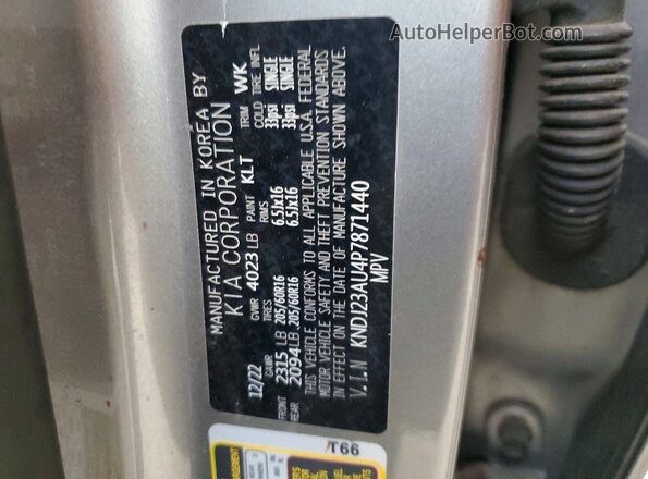 KNDJ23AU4P7871440 2023 KIA SOUL Gray 