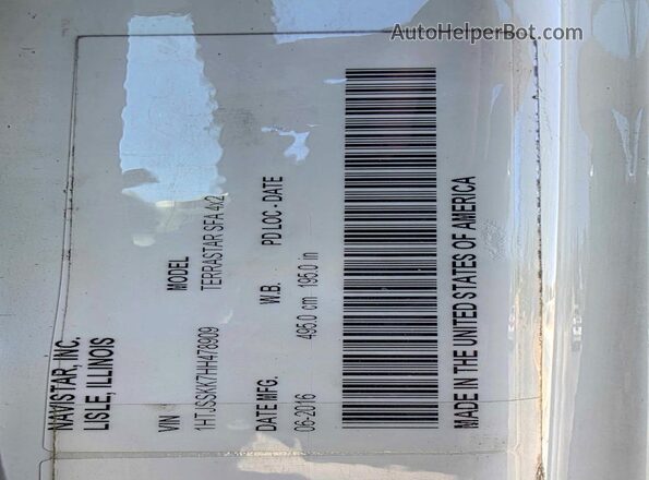 1HTJSSKK7HH478909 2017 INTERNATIONAL TERRASTAR White 