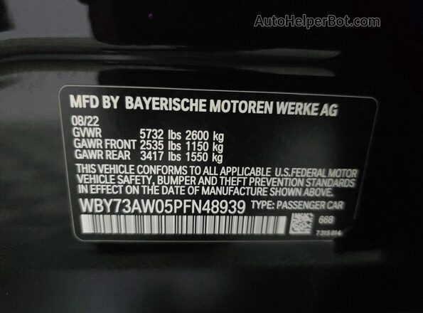 WBY73AW05PFN48939 2023 BMW I4 Black Widok tylnych siedzeń