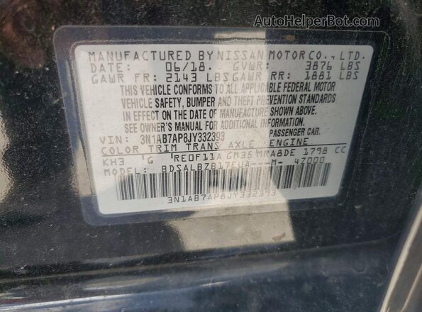 3N1AB7AP8JY332393 2018 NISSAN SENTRA Черный 