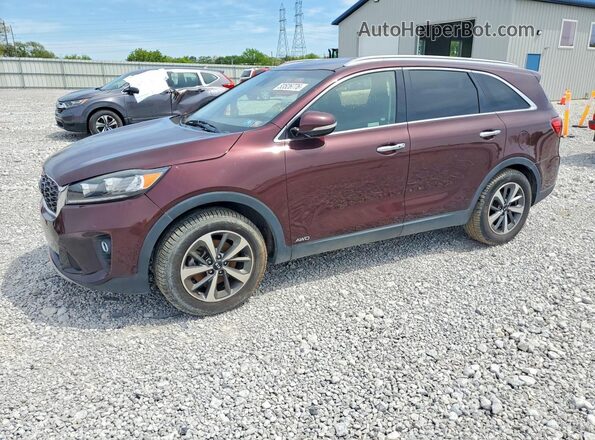 5XYPHDA59KG537908 2019 KIA SORENTO Maroon Հետևի ձախ