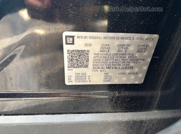 3GKALMEV8LL116159 2020 GMC TERRAIN Black 