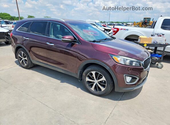 5XYPH4A53HG204077 2017 KIA SORENTO Maroon Przód prawy