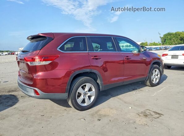 5TDZZRFH9KS296411 2019 TOYOTA HIGHLANDER Red Front right
