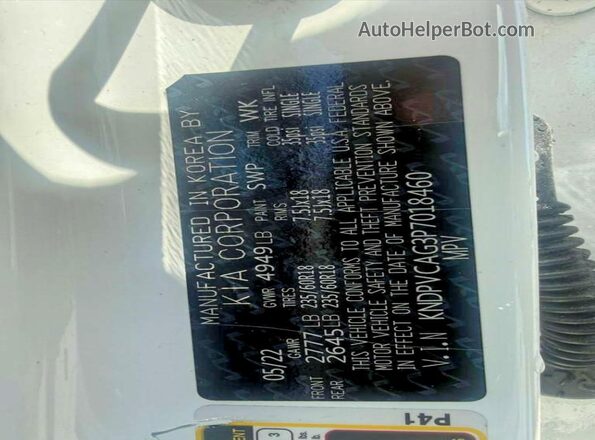 KNDPVCAG3P7018460 2023 KIA SPORTAGE White 