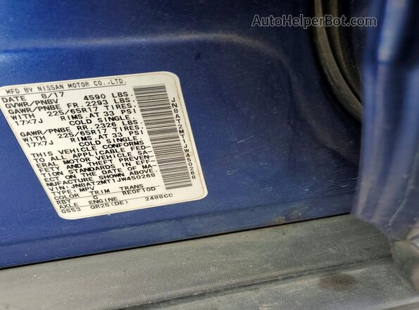 JN8AT2MT1JW450268 2018 NISSAN ROGUE Blue 