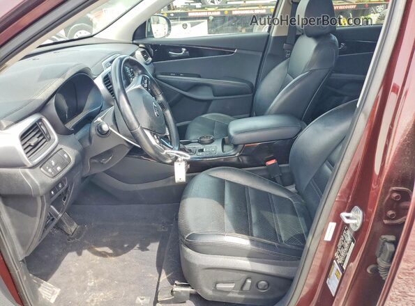 5XYPHDA59KG537908 2019 KIA SORENTO Maroon Առջևի վահանակի տեսք