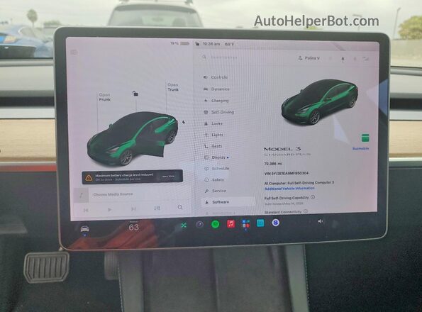 5YJ3E1EA9MF850304 2021 TESLA MODEL Серый 