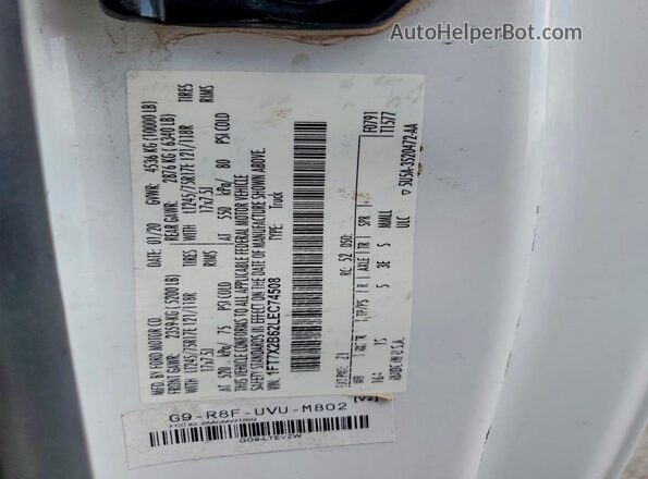 1FT7X2B62LEC74508 2020 FORD F250 White Vista de la etiqueta del VIN