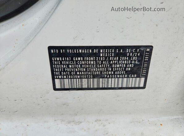 3VW5M7BU3RM100720 2024 VOLKSWAGEN JETTA White 
