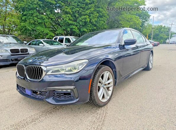 WBA7F2C51HG421483 2017 BMW 7 SERIES Синий Задняя правая четверть