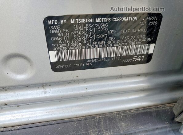 JA4AD2A36LZ046486 2020 MITSUBISHI OUTLANDER Silver 