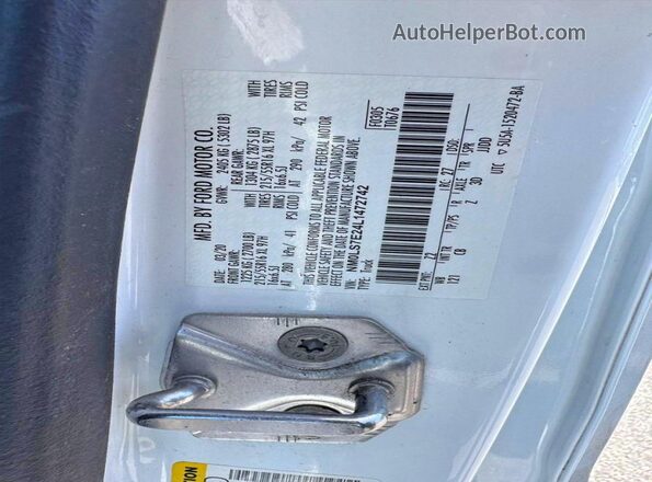 NM0LS7E24L1472742 2020 FORD TRANSIT White Widok wnętrza z tyłu