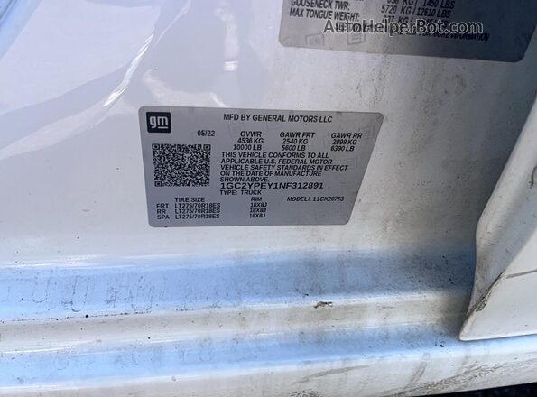 1GC2YPEY1NF312891 2022 CHEVROLET SILVERADO White Rear interior view