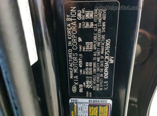 KNDPN3AC2K7576905 2019 KIA SPORTAGE Black Vista interior de 360 grados