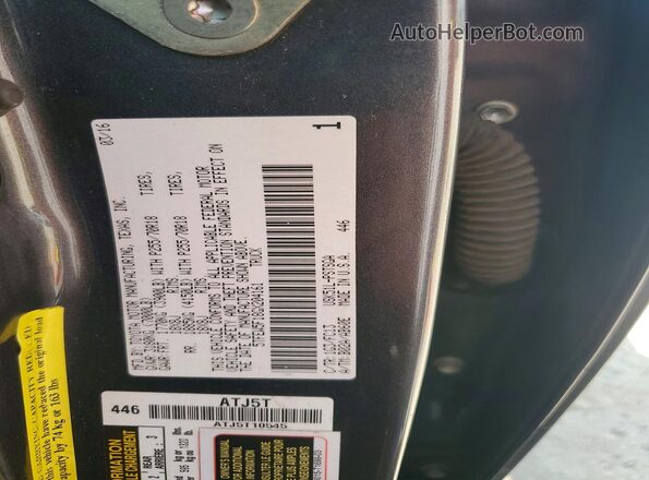 5TFEW5F18GX204161 2016 TOYOTA TUNDRA Gray Вид наклейки з VIN-кодом