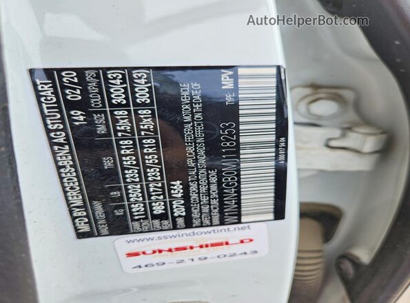 W1N4N4GB0MJ118253 2021 MERCEDES-BENZ GLA Белый 