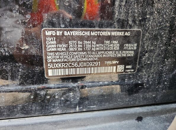 5UXKR2C56J0X09291 2018 BMW X5 Black Widok wnętrza 360 stopni