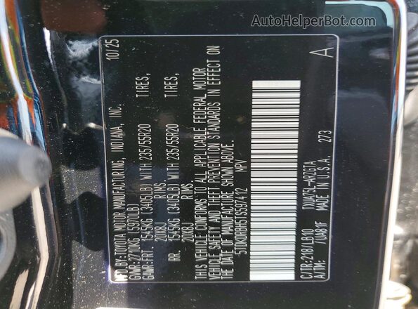 5TDKDRBH5TS597412 2026 TOYOTA HIGHLANDER Black Панорамний вид салону 360°