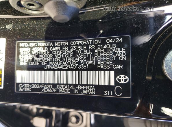 JTNABAAE2RA013351 2024 TOYOTA GR Black 