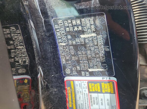 KNDJP3A53G7830016 2016 KIA SOUL Black 