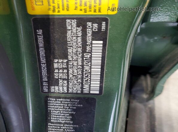 WMWZC5C57GWU21740 2016 MINI COOPER Green 