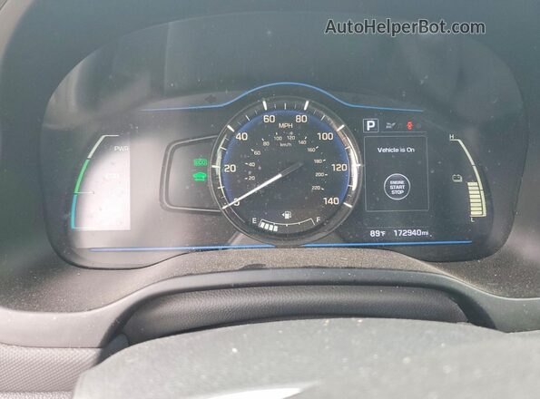 KMHC65LC1KU129290 2019 HYUNDAI IONIQ Blue Հետևի նստատեղերի տեսք