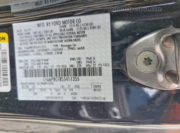 1FA6P8CF8S5411355 2025 FORD MUSTANG Black 