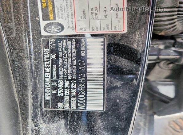 WDDUG8FB5HA312007 2017 MERCEDES-BENZ S-CLASS Black Вид наклейки з VIN-кодом