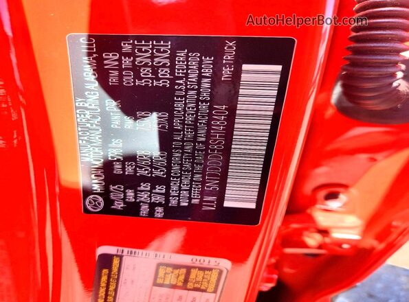 5NTJDDDF8SH148404 2025 HYUNDAI SANTA Orange VIN sticker view