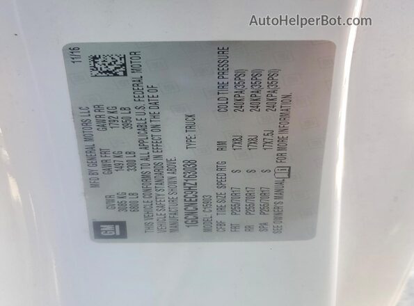 1GCNCNEC9HZ163038 2017 CHEVROLET SILVERADO White Widok naklejki z numerem VIN