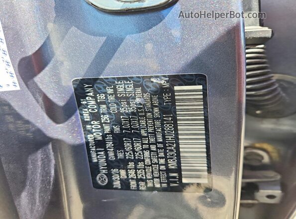 KM8J3CA21HU288141 2017 HYUNDAI TUCSON Серый 