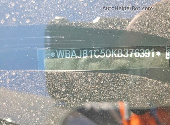 WBAJB1C50KB376391 2019 BMW 5 SERIES Charcoal VIN կոդի պիտակի տեսք