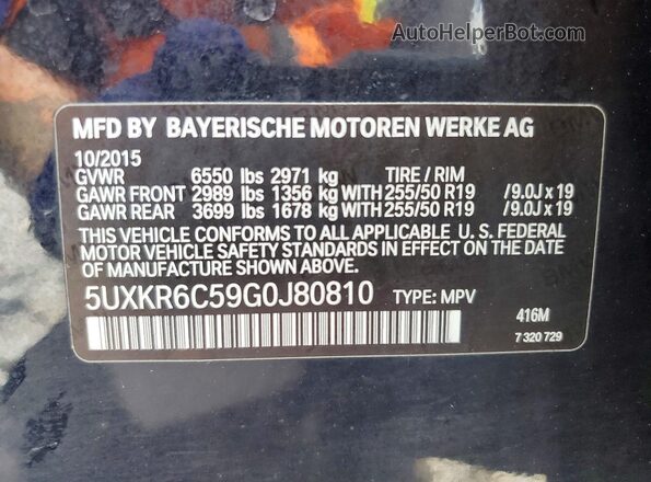 5UXKR6C59G0J80810 2016 BMW X5 Black 