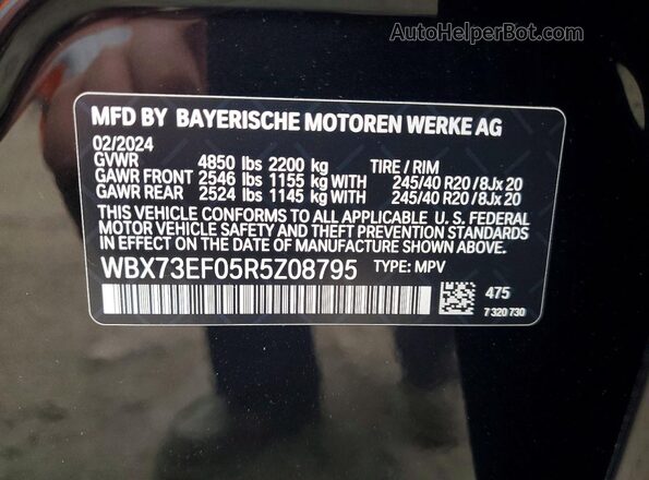 WBX73EF05R5Z08795 2024 BMW X1 Черный 
