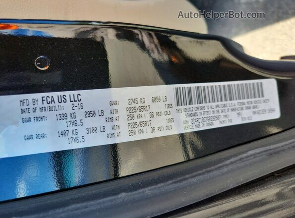 2C4RC1BG7GR292907 2016 CHRYSLER TOWN Black 