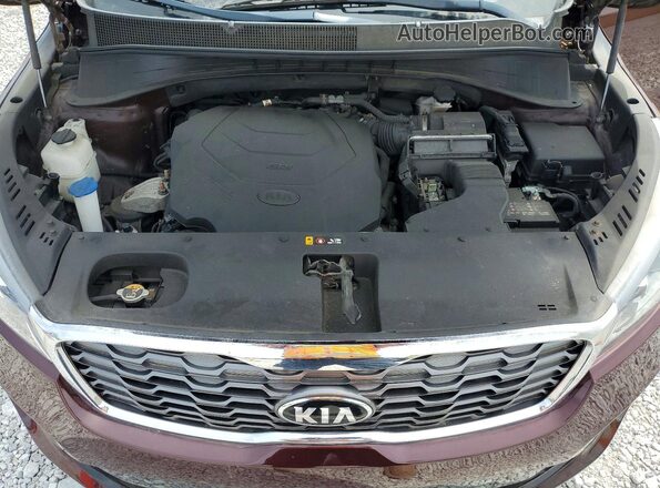 5XYPHDA59KG537908 2019 KIA SORENTO Maroon VIN կոդի պիտակի տեսք