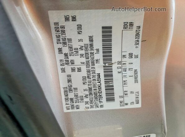 1FTER1EHXKLA55444 2019 FORD RANGER Silver VIN կոդի պիտակի տեսք