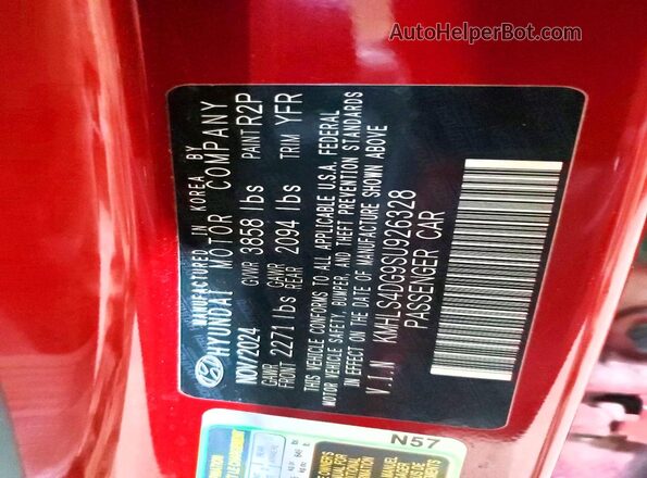 KMHLS4DG9SU926328 2025 HYUNDAI ELANTRA Red 