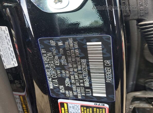 KNAG64J76S5289498 2025 KIA K5 Black VIN sticker view